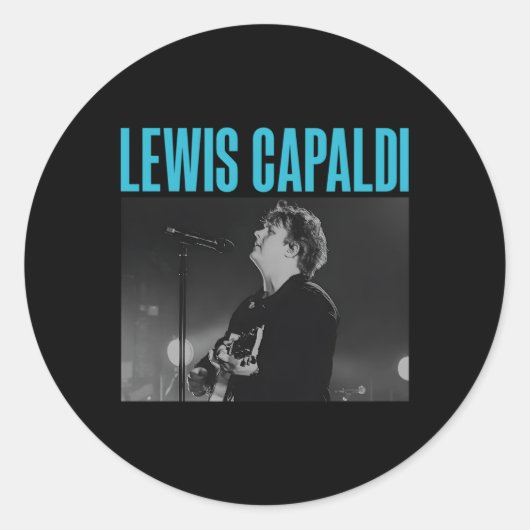 Sticker Rond Lewis Capaldi Â€"Photo en direct (Devant)
