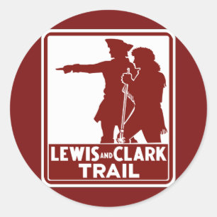 Sticker Rond Lewis & Clark, Traffic Guide Sign, États-Unis