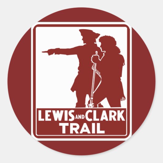 Sticker Rond Lewis & Clark, Traffic Guide Sign, États-Unis (Devant)