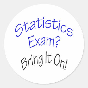 Sticker Rond L'examen de statistiques l'apportent dessus