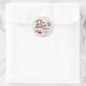 Sticker Rond L'Express polaire | "Entendez-Vous La Cloche" Retr (Sac)
