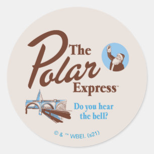 Sticker Rond L'Express polaire   "Entendez-Vous La Cloche" Retr