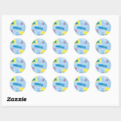 Sticker Rond L'Express polaire | Retro Train & Ticket Motif (Feuille)