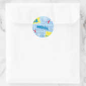 Sticker Rond L'Express polaire | Retro Train & Ticket Motif (Sac)