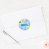 Sticker Rond L'Express polaire | Retro Train & Ticket Motif (Enveloppe)
