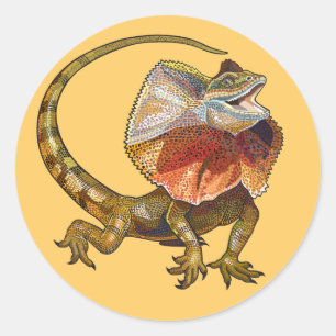 Sticker Rond lézard à col cassé