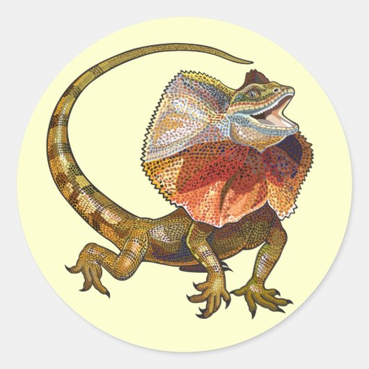 Sticker Rond lézard à col cassé (Devant)