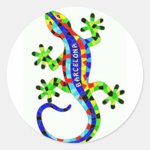 Sticker Rond Lézard de Barcelone