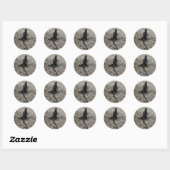 Sticker Rond Lézard noir (Feuille)