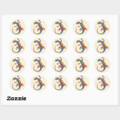 Sticker Rond Lézard Peint (Feuille)