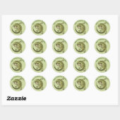 Sticker Rond Lézard vert (Feuille)