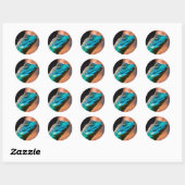Sticker Rond Lézard vert (Feuille)