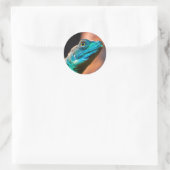 Sticker Rond Lézard vert (Sac)