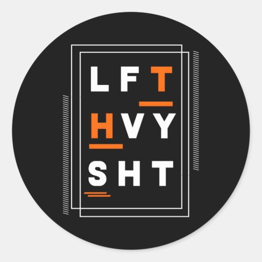 Sticker Rond Lft Hvy Sht Amusants Poids Lifter Gym Bunny (Devant)