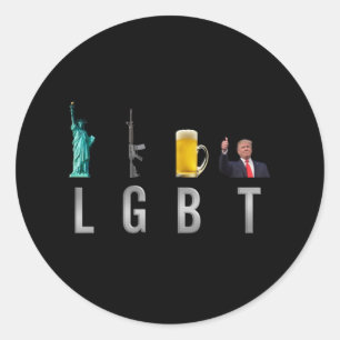 Sticker Rond LGBT - Armes de la liberté Bière Trump 6