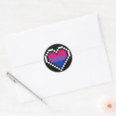 Sticker Rond LGBT bisexuel pride pixel art (Enveloppe)