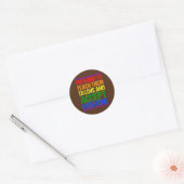 Sticker Rond LGBT Enseignant Ally Rainbow Apprendre l'amour Acc (Enveloppe)