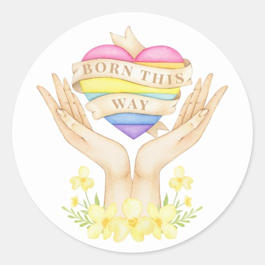 Sticker Rond LGBT est né ainsi (Devant)