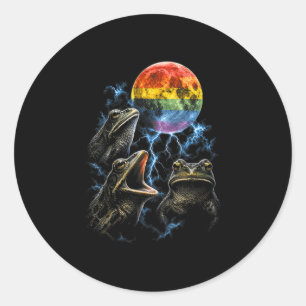 Sticker Rond Lgbt grenouille contrefaçon bisexuel lesbienne gay