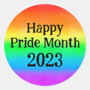 Sticker Rond LGBT Happy Pride Mois Année personnalisée   drapea