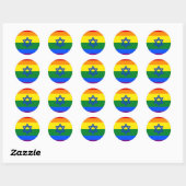 Sticker Rond LGBT Israël (Feuille)