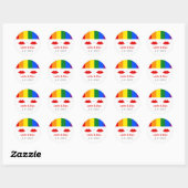 Sticker Rond LGBT Lesbian Lips Mariage arc-en-ciel (Feuille)