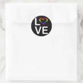 Sticker Rond LGBT LOVE LGBT Pride Mois LGBTQ Rainbow Flag (Sac)