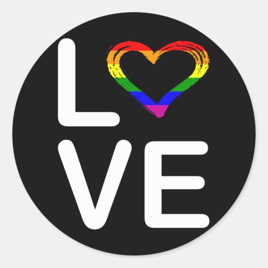 Sticker Rond LGBT LOVE LGBT Pride Mois LGBTQ Rainbow Flag (Devant)