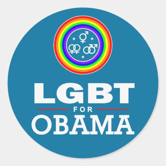 Sticker Rond LGBT pour OBAMA (Devant)