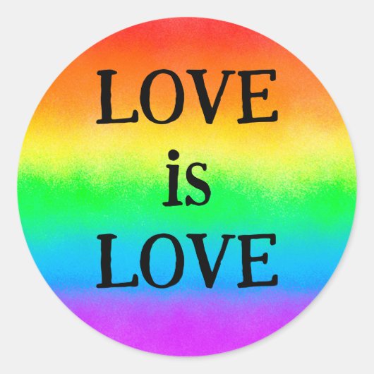 Sticker Rond LGBT Pride Citation L'AMOUR est L'AMOUR | drapeau  (Devant)