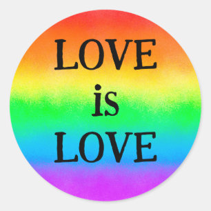 Sticker Rond LGBT Pride Citation L'AMOUR est L'AMOUR   drapeau 
