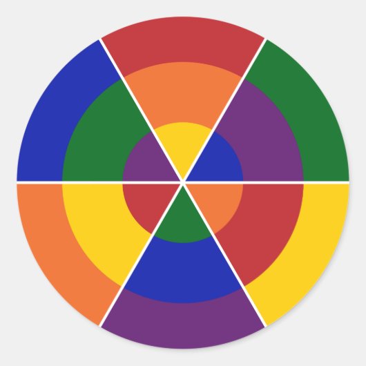 Sticker Rond LGBT Pride couleur Motif arc-en-ciel géométrique (Devant)