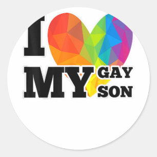Sticker Rond LGBT Pride Gay Lesbian March Shirt I Love My Gay S
