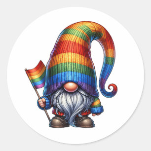 Sticker Rond LGBTQ+ Décor Gnome