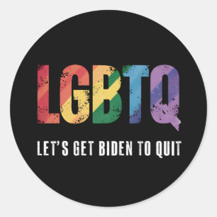 Sticker Rond LGBTQ Faisons en sorte que Biden soutienne fièreme