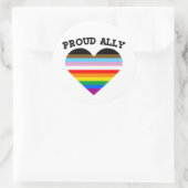 Sticker Rond LGBTQ+ Fier Ally (Sac)