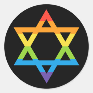 Sticker Rond LGBTQ Juif Israël Étoile De David Pride Mois
