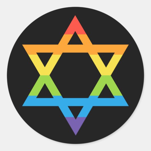 Sticker Rond LGBTQ Juif Israël Étoile De David Pride Mois (Devant)