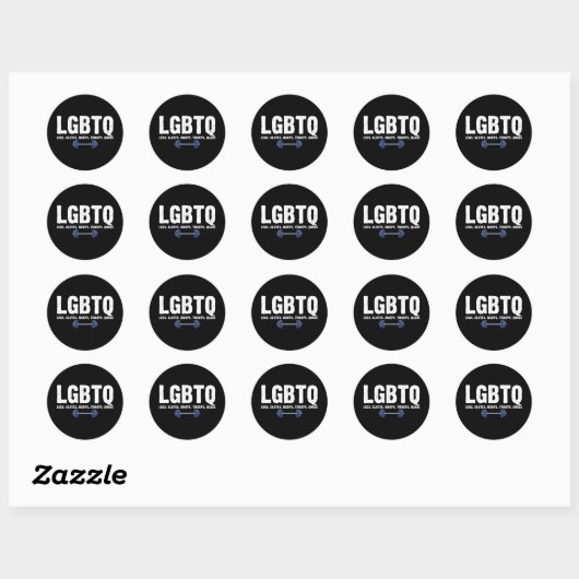 Sticker Rond LGBTQ Legs Glutes Biceps Triceps Quads Gym Lover (Feuille)