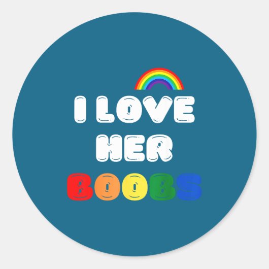 Sticker Rond Lgbtq+ Lesbian Matching Couples Compliment I Love (Devant)