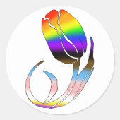 Sticker Rond LGBTQ plus Tulip et Fleurs (Devant)