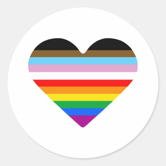 Sticker Rond LGBTQ POC Heart (Devant)