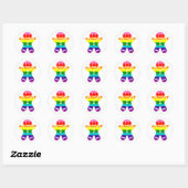 Sticker Rond LGBTQ Pride Arc-en-ciel Pain d'épices Noël Cookie (Feuille)