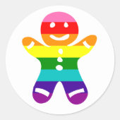 Sticker Rond LGBTQ Pride Arc-en-ciel Pain d'épices Noël Cookie (Devant)