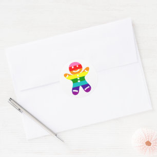 Sticker Rond LGBTQ Pride Arc-en-ciel Pain d'épices Noël Cookie