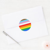 Sticker Rond LGBTQ+ Progrès des bandes d'indicateur (Enveloppe)