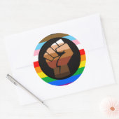 Sticker Rond LGBTQ+ Progrès PDC Pride Indicateur (Enveloppe)