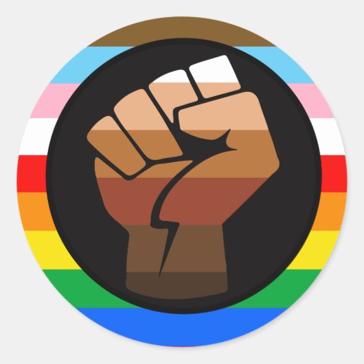 Sticker Rond LGBTQ+ Progrès PDC Pride Indicateur (Devant)