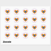 Sticker Rond LGBTQ Rainbow Heart Business Merci (Feuille)