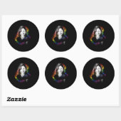 Sticker Rond LGBTQ Rainbow Kamala Harris Spray Paint Pride (Feuille)